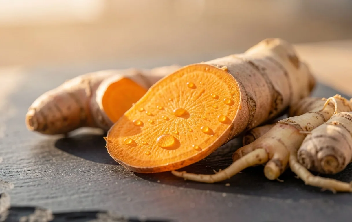 Macro botanical ginger roots